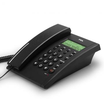 TCL 电话机座机 固定电话 办公家用 双接口 来电显示 时尚简约 HCD868(79)TSD经典版 (黑色)