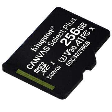 金士顿（Kingston）256GB TF（MicroSD） 存储卡 U3 A1 V30 手机内存卡 读速100MB/s 写速85MB/s