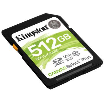 金士顿（Kingston）512GB SD存储卡 U3 V30 相机内存卡 sd卡大卡 支持4K 高速连拍 读速100MB/s 写速85MB/s