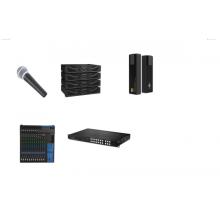 INSUY（英上）音响扩声系统（壁装扬声器*4/专业功放*2/调音台/音频处理器/电源时序器/双手持无线话筒*2/HDMI高清矩阵/机柜）含安装调试及1年保修服务