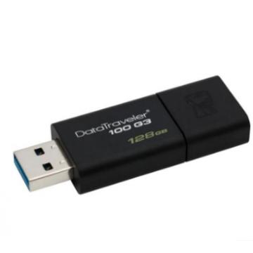 金士顿 DT100G3-128G USB3.0 高速U盘 黑（单位：个）